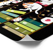 猫のお洒落書棚 ポスター (角)