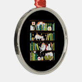 猫のお洒落書棚 メタルオーナメント (右)