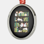 猫のお洒落書棚 メタルオーナメント (左)