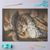 猫のお洒落装王室の装をデカフランスのップ 薄葉紙 (クラフト)