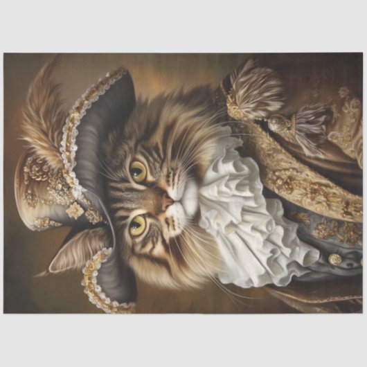 猫のお洒落装王室の装をデカフランスのップ 薄葉紙 (正面)