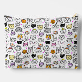 猫のお洒落顔パターン アクセサリーポーチ (裏面)