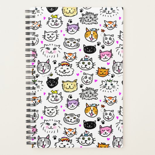 猫のお洒落顔パターン プランナー手帳 (正面)