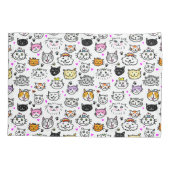 猫のお洒落顔パターン 枕カバー (裏面)