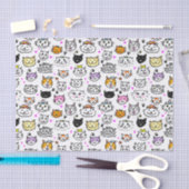 猫のお洒落顔パターン 薄葉紙 (クラフト)