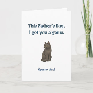 猫のお父さん向けのグレー猫の父の日カード カード