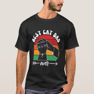 猫のお父さん、面白い猫のパパのデザイン Tシャツ