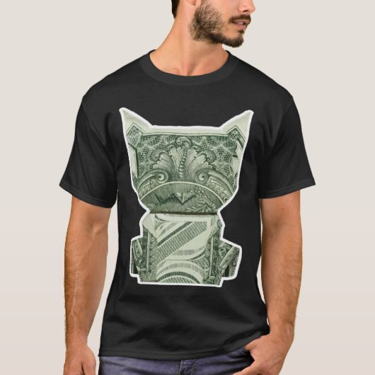 猫のお金 オリガミ キャッシュ Tシャツ (正面)