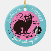猫のかぎ針編みホックヤーンのクリスマスのオーナメント セラミックオーナメント (裏面)