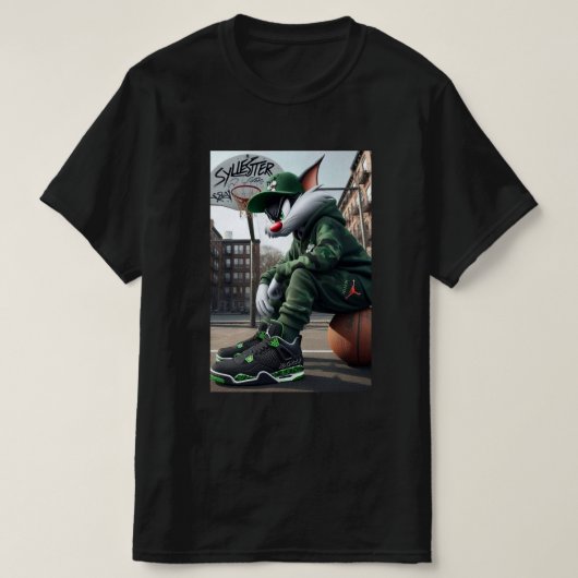 猫のかご Tシャツ (デザイン正面)