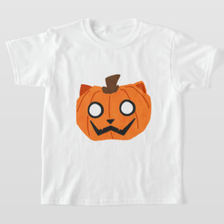猫のかぼちゃのジャック・オー・ランタン ハロウィン キッズTシャツ Tシャツ