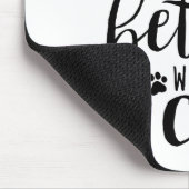 猫のかわいいキャプションで人生を楽しむ マウスパッド (コーナー)