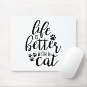 猫のかわいいキャプションで人生を楽しむ マウスパッド (マウス)