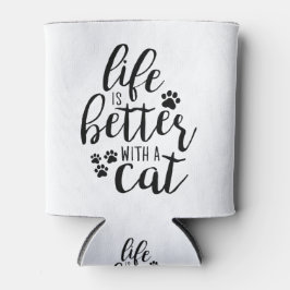 猫のかわいいキャプションで人生を楽しむ 缶クーラー