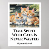 猫のかわいいポスターで過ごすやる気を起こさせる時間 ポスター (正面)