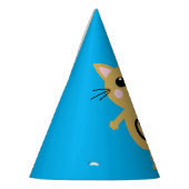 猫のかわいい子猫のカラフルの第1誕生会のテーマ パーティーハット (左)