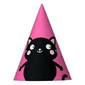 猫のかわいい子猫のカラフルの第1誕生会のテーマ パーティーハット (正面)