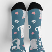 猫のかわいい柄の背景 ソックス (上部)