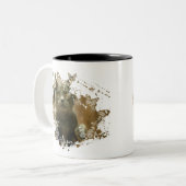 猫のかわいらしアートワーク ツートーンマグカップ (正面左)