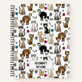 猫のかわいらし柄 ノートブック (正面)