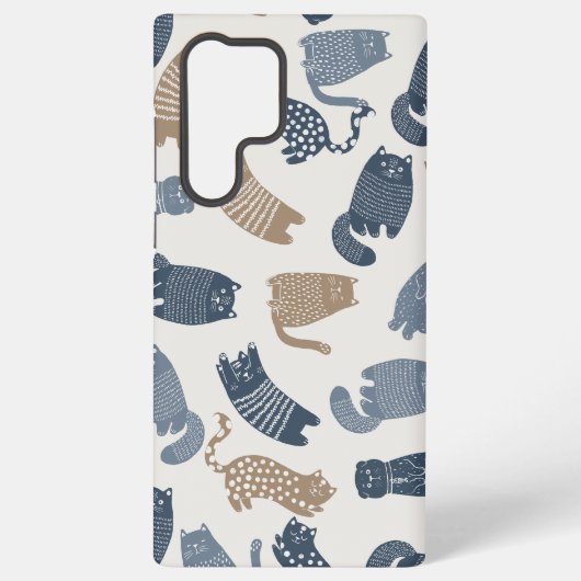 猫のかわいらし柄 SAMSUNG GALAXYケース (裏面)