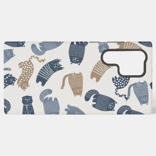 猫のかわいらし柄 SAMSUNG GALAXYケース (裏面横)