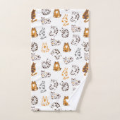 猫のくつろぎ バスタオル セット (ハンドタオル)