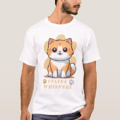 猫のささやき かわいい猫Tシャツ Tシャツ (正面)