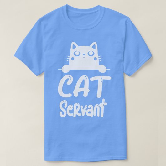 猫のしもべおもしろいと猫の飼い主、猫好き Tシャツ (デザイン正面)