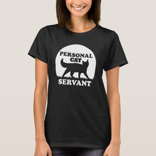 猫のしもべ猫 Tシャツ (正面)
