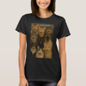 猫のじゃれあい、鳴き声、えけけけ Tシャツ (正面)