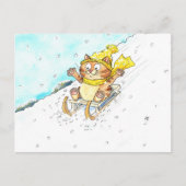 猫のそり ポストカード (正面)