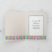 猫のぞきのまわりにカーテン誕生日ユーモア カード (内部)