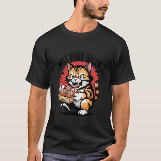猫のたこ焼き 私のものよ Tシャツ (正面)