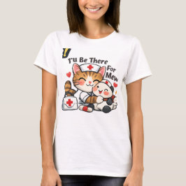 猫のためにそばにいるよ 可愛い 猫看護師 介護 Tシャツ