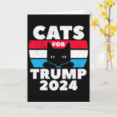 猫のためにトランプに投票します 2024年選挙討論会 カード (黄色い花)