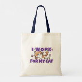 猫のために働いている – 猫好きのための面白いギフト ペ トートバッグ (裏面)