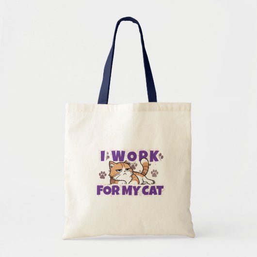 猫のために働いている – 猫好きのための面白いギフト ペ トートバッグ (正面)