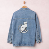 猫のために働いている – 面白い猫好きの引用デザイン デニムジャケット (ハンガー)