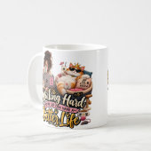 猫のために働くマグカップ コーヒーマグカップ (正面左)