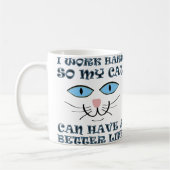 猫のためのより良い生活 楽しいマグカップ コーヒーマグカップ (左)