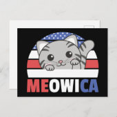 猫のためのアメリカ独立記念日アメリカ国旗Meowica Postca ポストカード (正面/裏面)