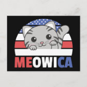 猫のためのアメリカ独立記念日アメリカ国旗Meowica Postca ポストカード (正面)