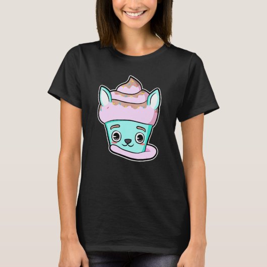 猫のためのカップケーキ ネコちゃん イヌ用 Tシャツ (正面)