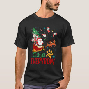 猫のためのクリスマス猫 Xmas 女性 サンタクロース Tシャツ