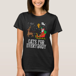 猫のためのクリスマス 猫 Xmas 女性 サンタクロース Tシャツ