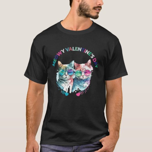猫のためのニャンニャンバレンタインデー 1 Tシャツ (正面)