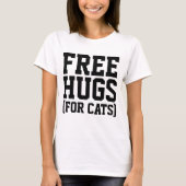 猫のためのフリー ハグ Funny Cat Tシャツ (正面)