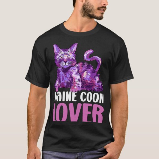 猫のためのメインクーン Tシャツ (正面)