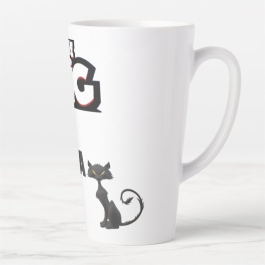 猫のための大きな乳クールデザイン カフェラテマグ (右)